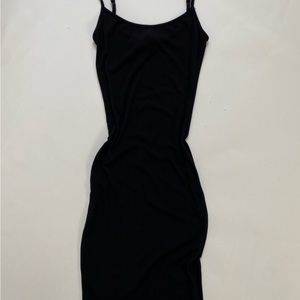 Skims Long Slip Dress Black xs
